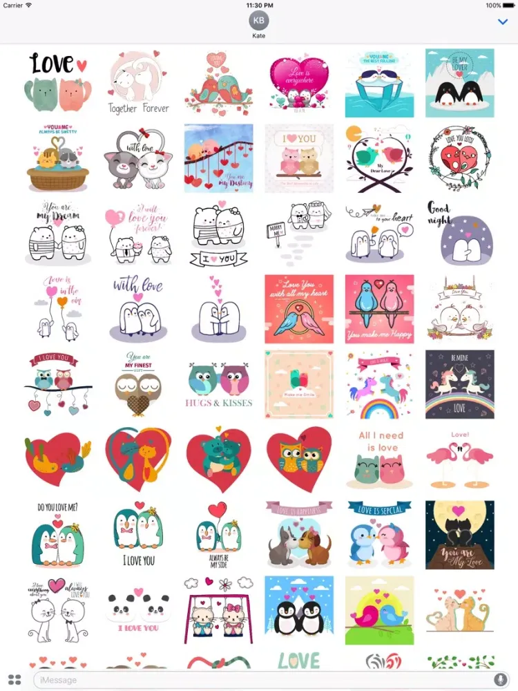 Love Quotes with Lovely & Cute Animal Couple Pack iPad  スクリーンショット
