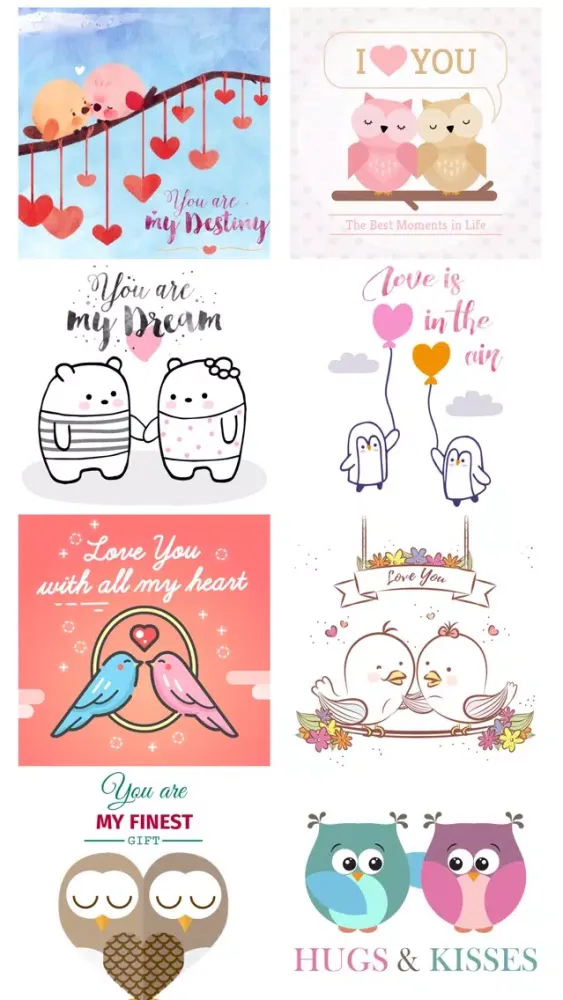 Love Quotes with Lovely & Cute Animal Couple Pack スクリーンショット