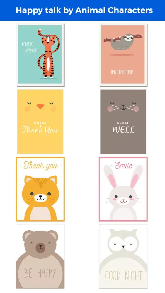 Capturas de tela do Happy Talk by Cute & Lovely Animal Characters