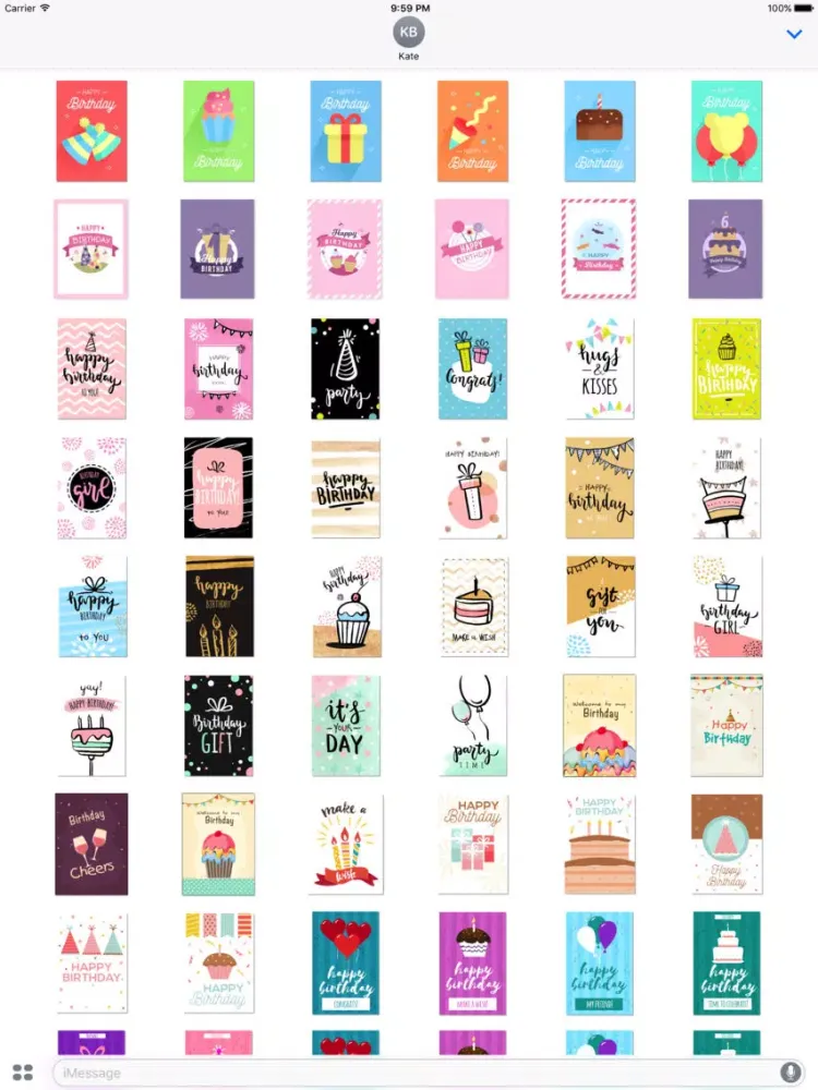 Zrzuty ekranu Birthday Card - Best Wishes Various StyleStickers iPad 