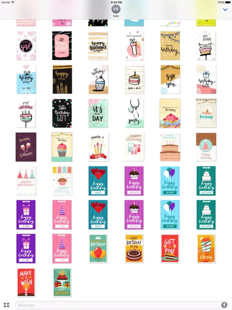 Zrzuty ekranu Birthday Card - Best Wishes Various StyleStickers iPad 