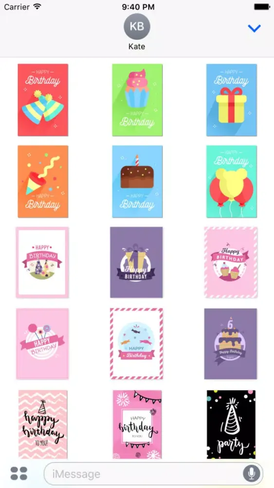 Zrzuty ekranu Birthday Card - Best Wishes Various StyleStickers