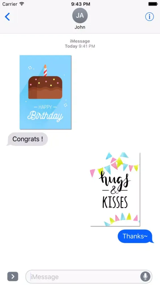 Zrzuty ekranu Birthday Card - Best Wishes Various StyleStickers