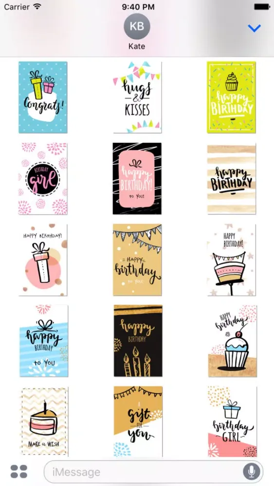 Zrzuty ekranu Birthday Card - Best Wishes Various StyleStickers