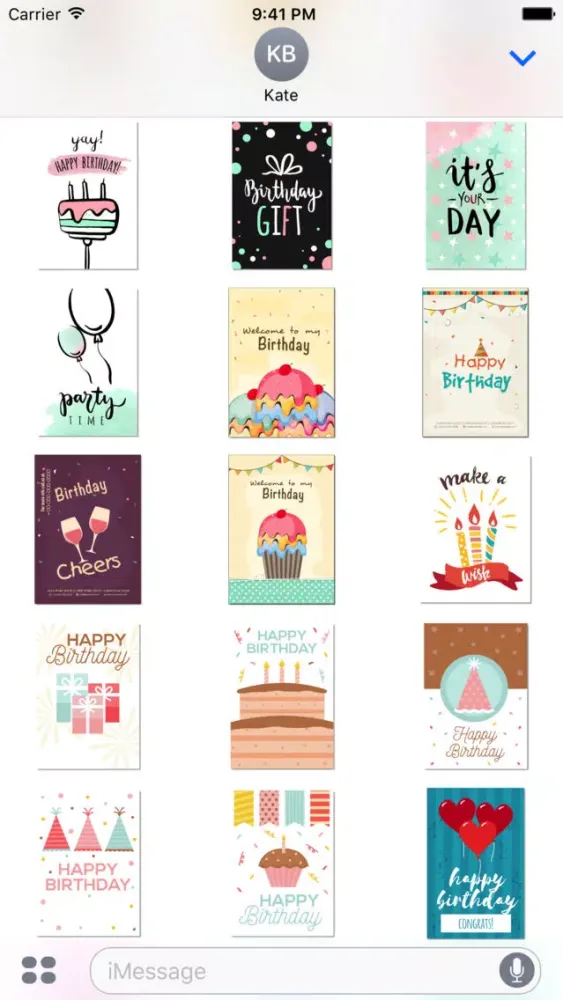 Zrzuty ekranu Birthday Card - Best Wishes Various StyleStickers