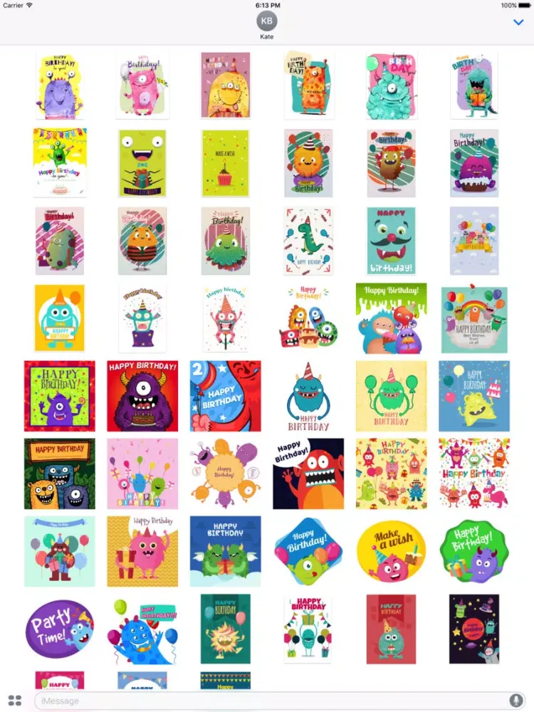 Birthdaye Card - Best Wishes with Cute Monsters iPad  سکرین شاٹس