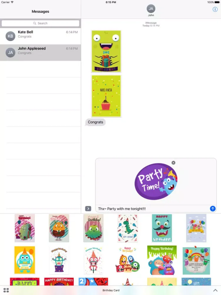 Birthdaye Card - Best Wishes with Cute Monsters iPad  سکرین شاٹس