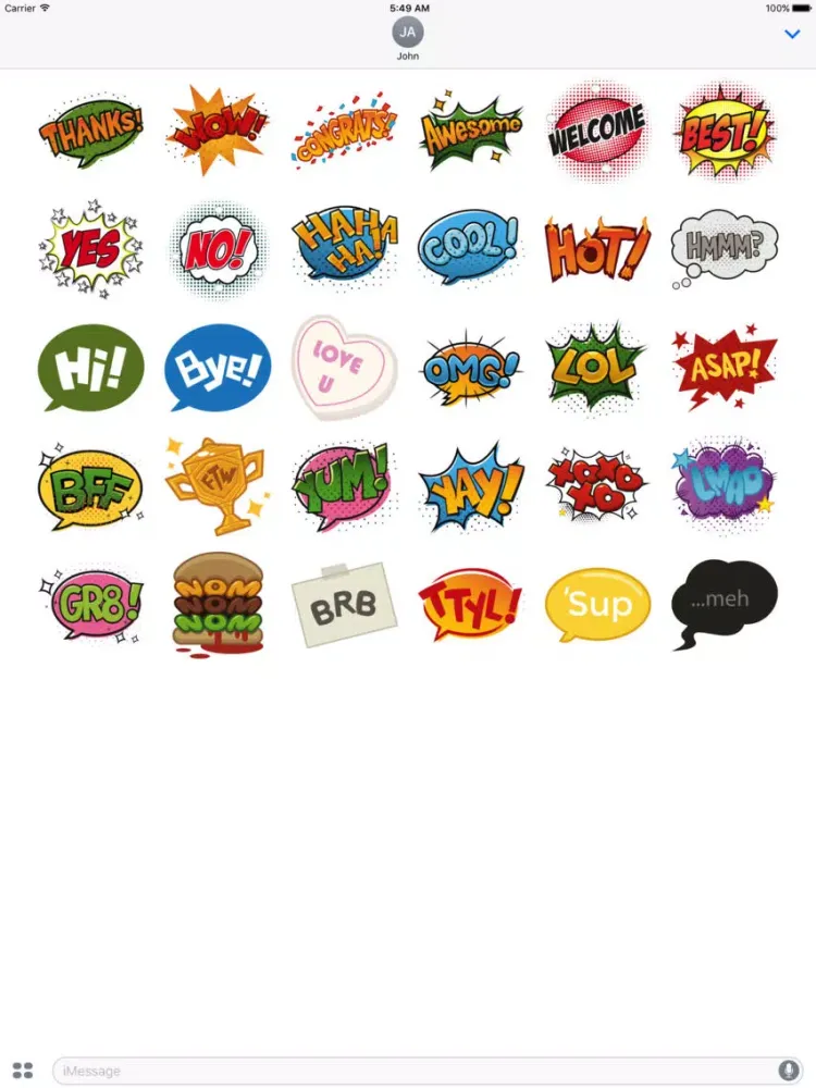 Pop Art Comic Speech Bubbles iPad  Screenshots