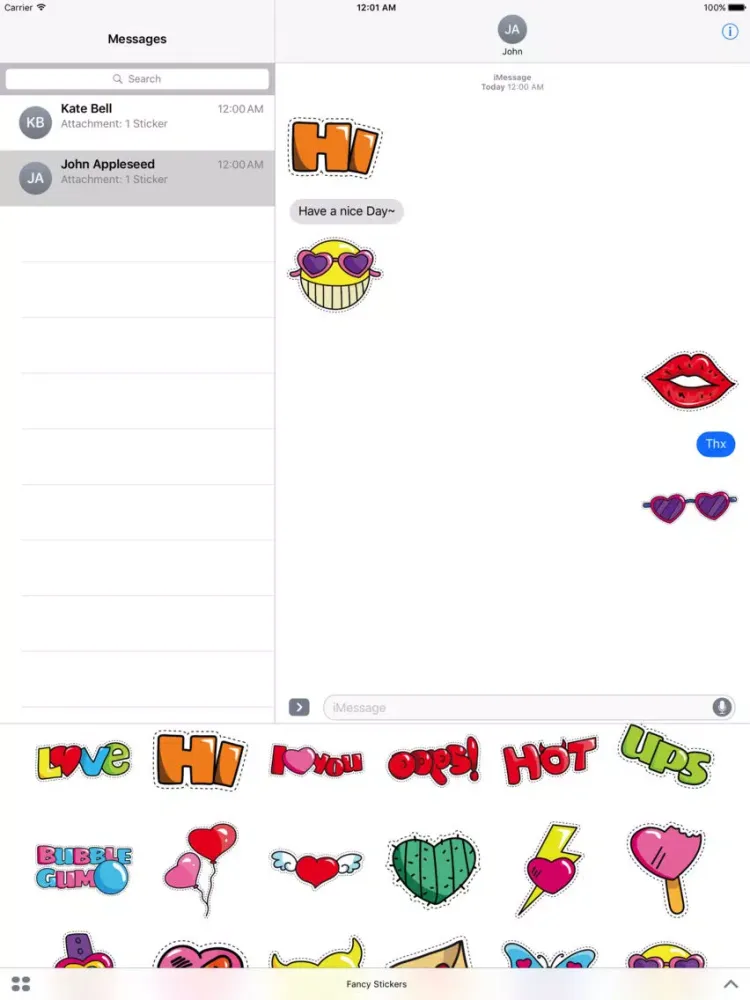 ภาพหน้าจอของ Fancy Pack - 90+ Beautiful Stickers iPad 