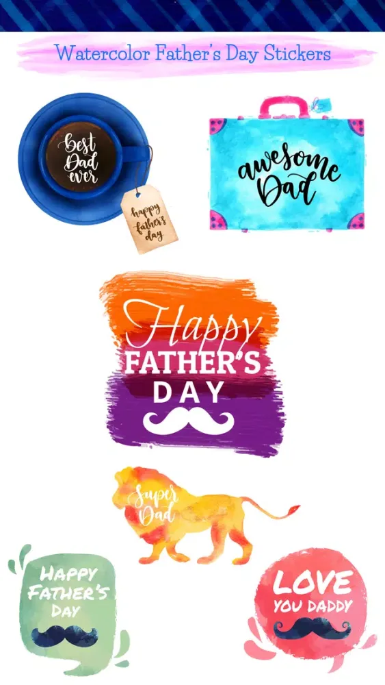 تصاویر Watercolor Happy Father's Day