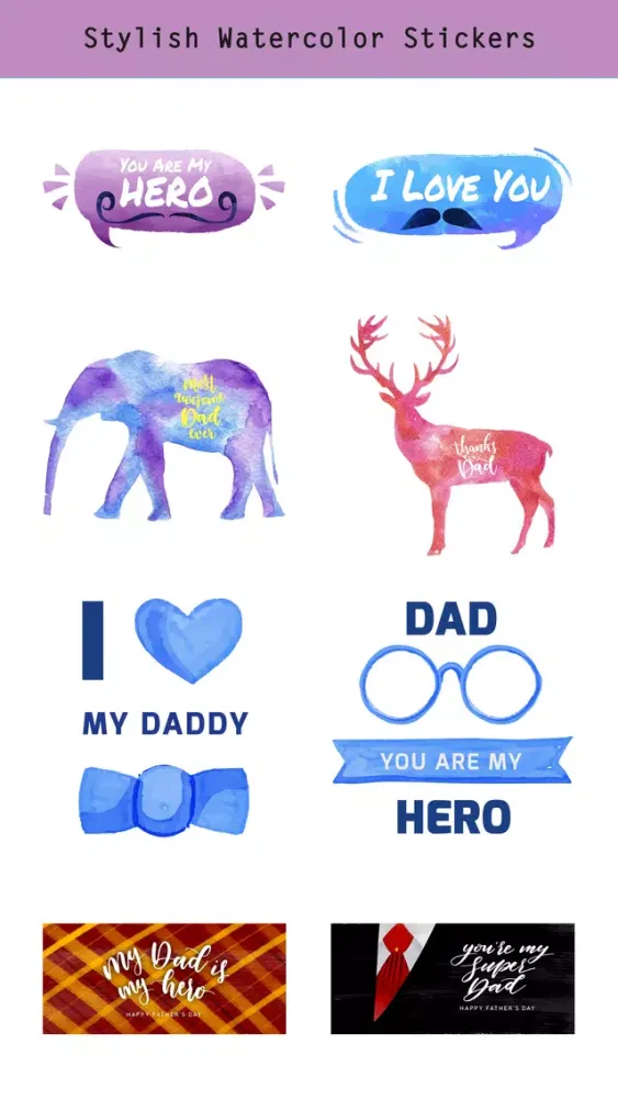 تصاویر Watercolor Happy Father's Day