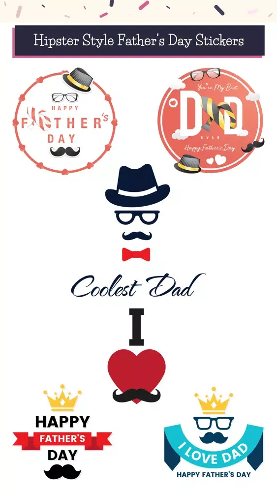 Hipster Happy Father's Day Ekran Görüntüleri