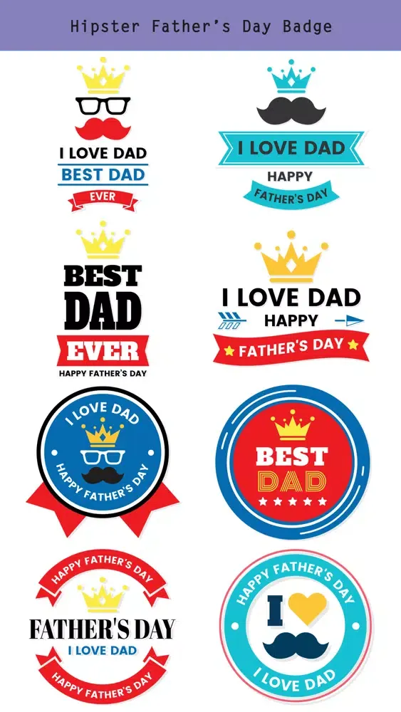 Hipster Happy Father's Day Ekran Görüntüleri