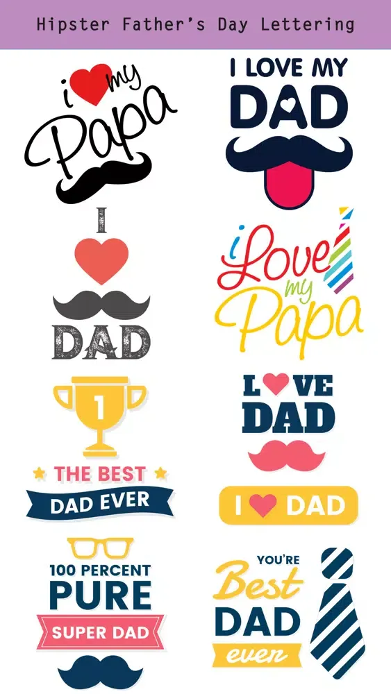 Hipster Happy Father's Day Ekran Görüntüleri