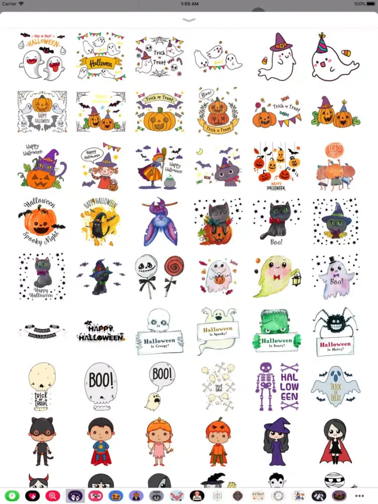 Hand Drawn Cute Halloween iPad  Screenshots
