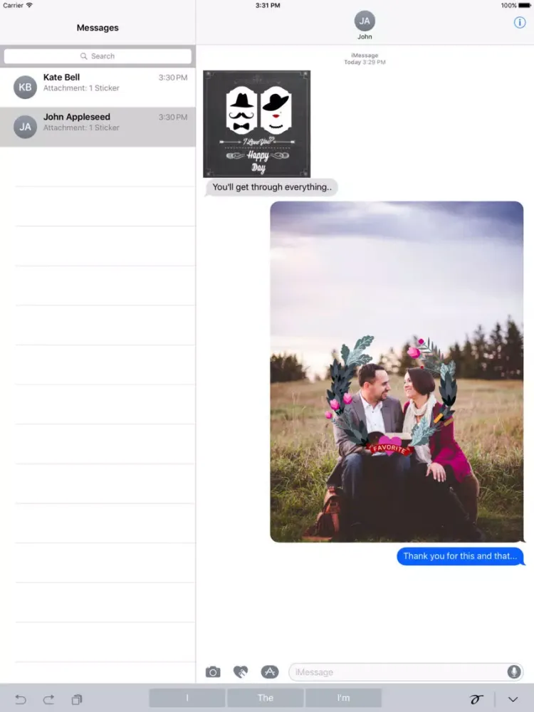 Captures d'écran de Love Card - Beautiful Lovely Card Stickers iPad 