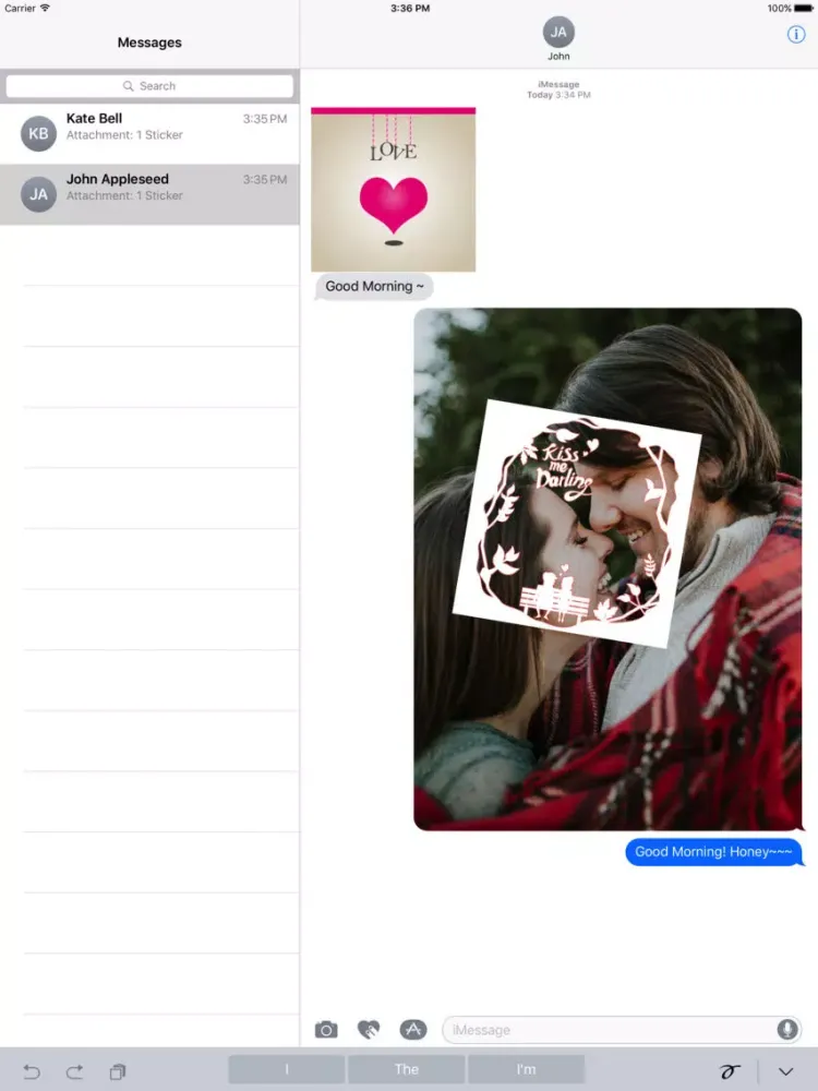 Captures d'écran de Love Card - Beautiful Lovely Card Stickers iPad 