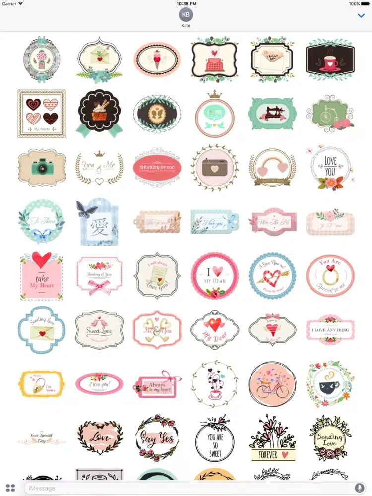 Lovely & Sweet Stickers Pack iPad  Screenshots