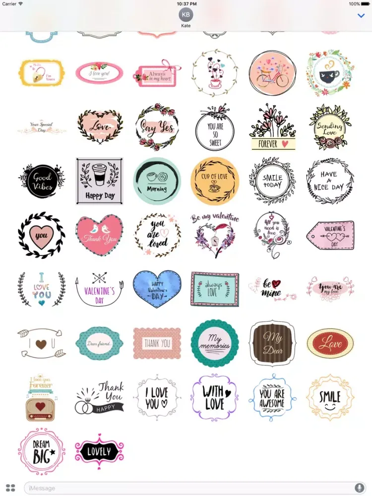 Lovely & Sweet Stickers Pack iPad  Screenshots