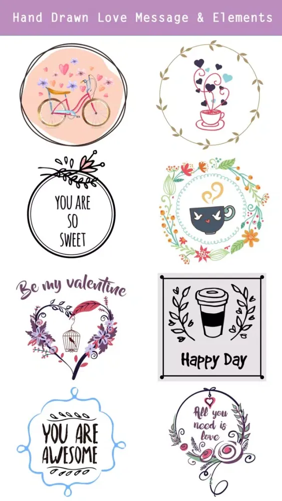 Lovely & Sweet Stickers Pack Screenshots