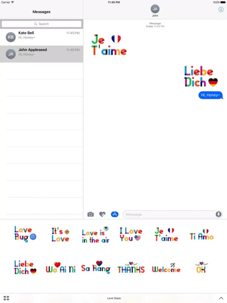 Lovely Colorful Glass Sensitive Word Stickers iPad  スクリーンショット