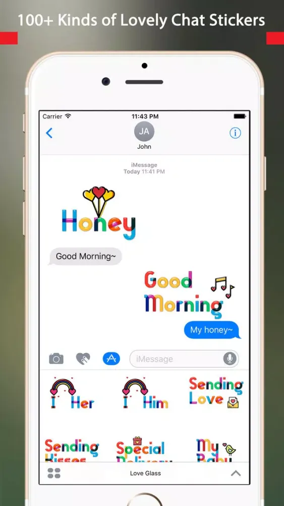 Lovely Colorful Glass Sensitive Word Stickers スクリーンショット