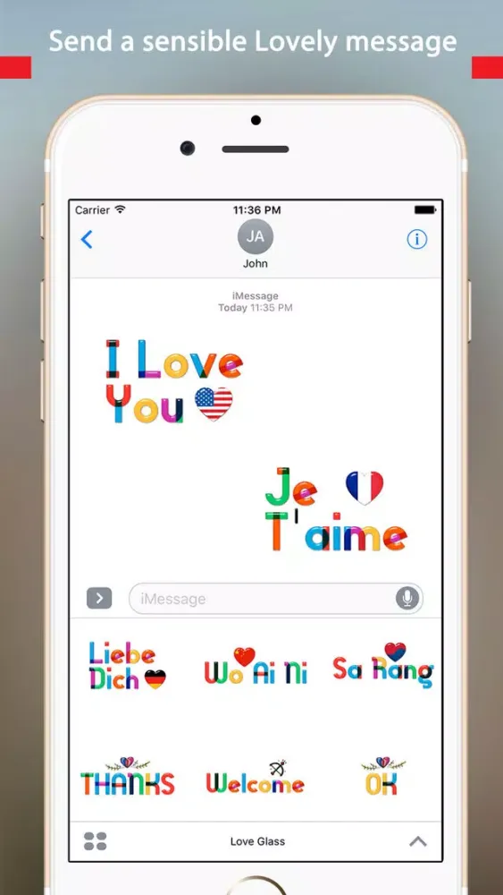 Lovely Colorful Glass Sensitive Word Stickers スクリーンショット