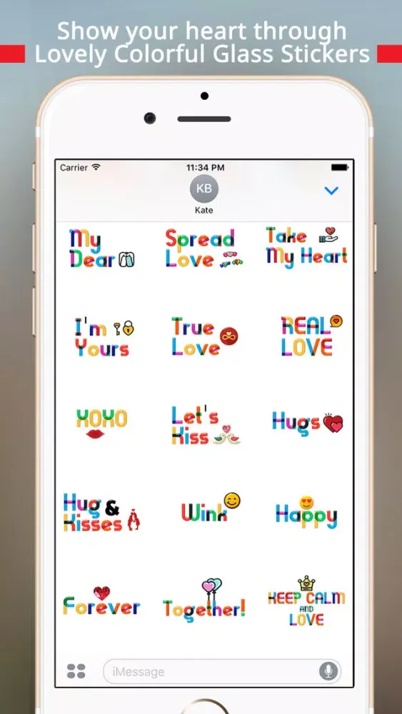 Lovely Colorful Glass Sensitive Word Stickers スクリーンショット