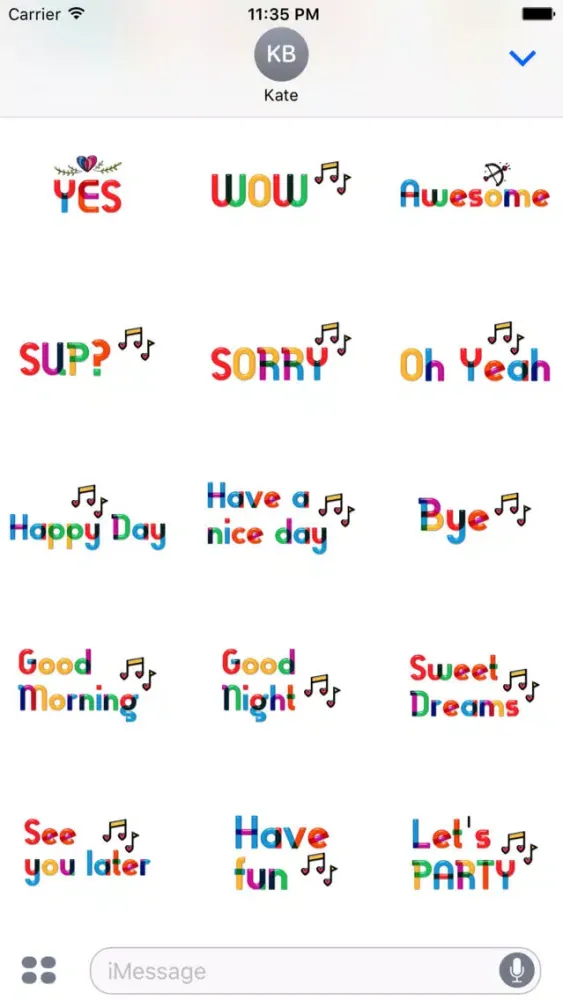 Lovely Colorful Glass Sensitive Word Stickers スクリーンショット