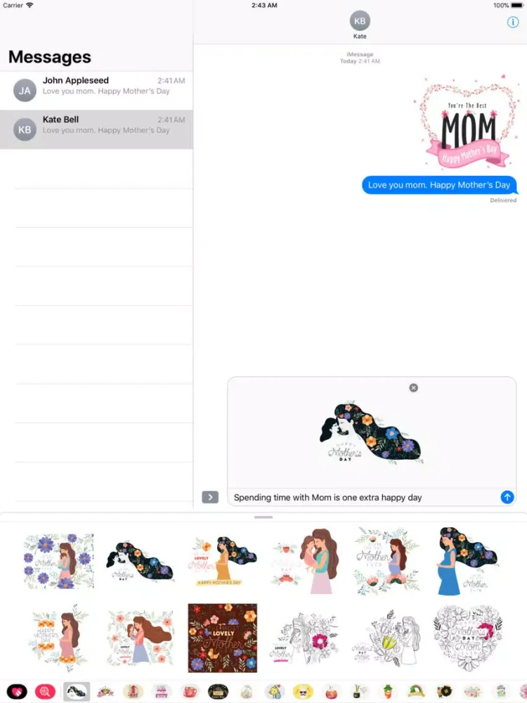 Capturas de tela do Happy Mother's Day -Hand Drawn iPad 