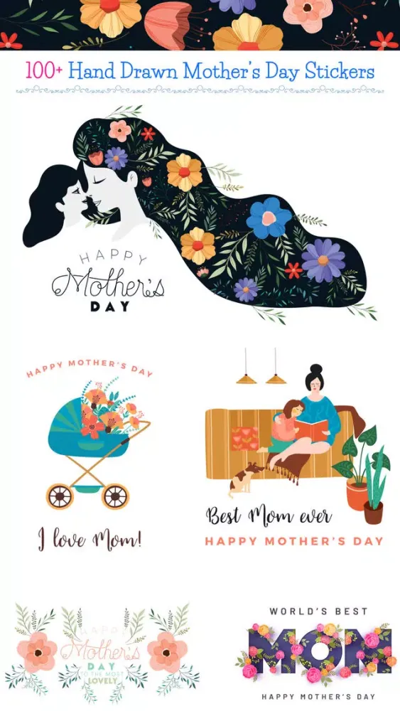 Capturas de tela do Happy Mother's Day -Hand Drawn