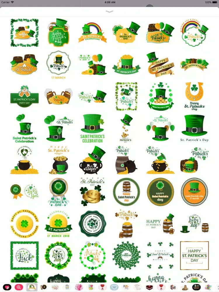Tangkapan layar St.Patrick's Day Sticker iPad 