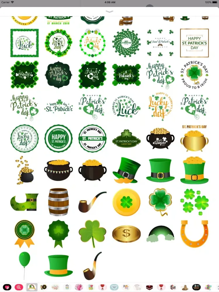 Tangkapan layar St.Patrick's Day Sticker iPad 