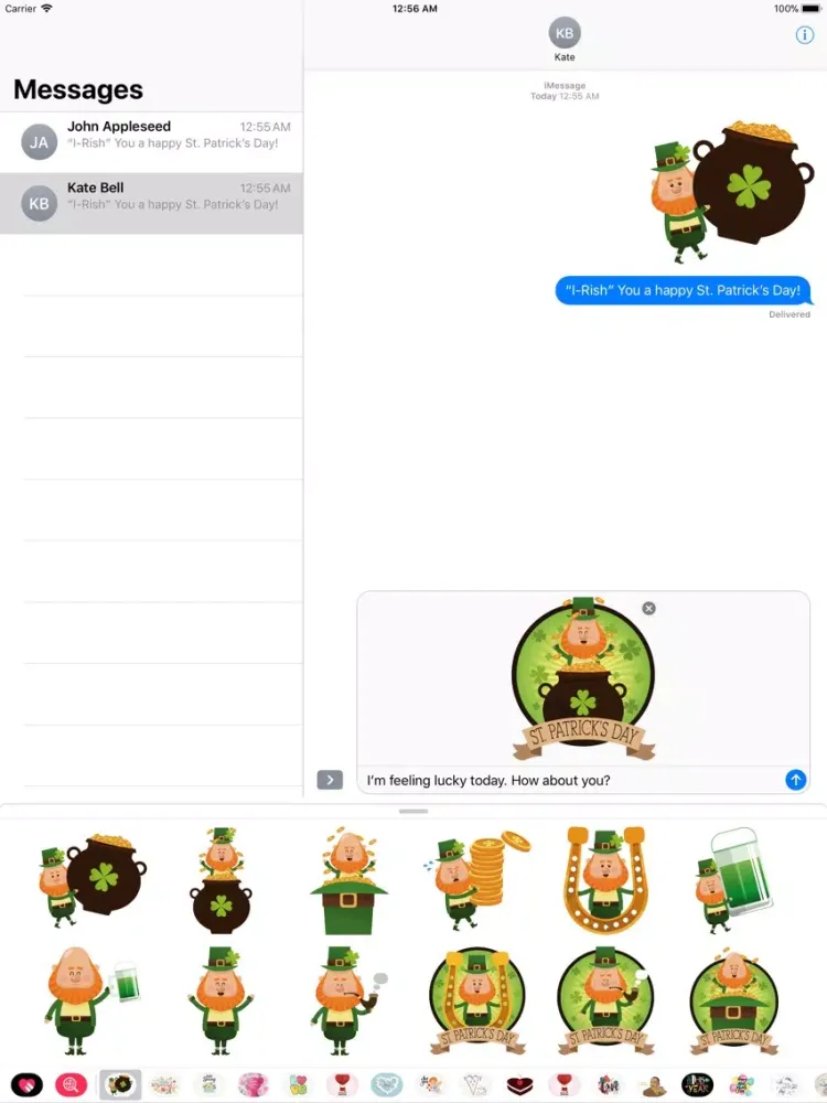 Tangkapan layar Happy Saint Patrick's Day iPad 