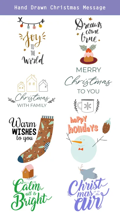 Christmas Hand Drawn Stickers স্ক্রিনশট