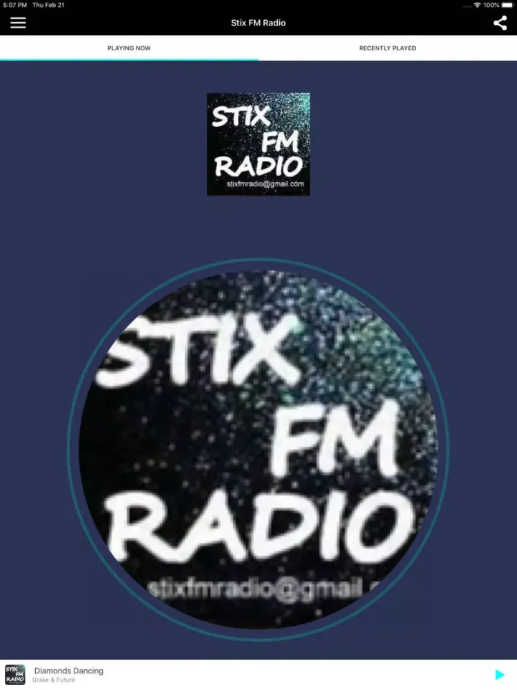 Zrzuty ekranu Stix FM Radio iPad 