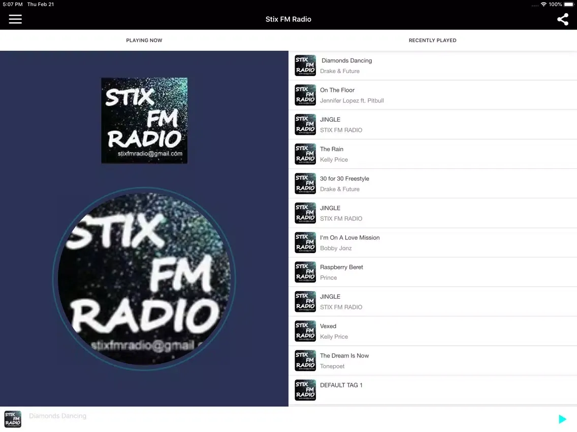 Zrzuty ekranu Stix FM Radio iPad 