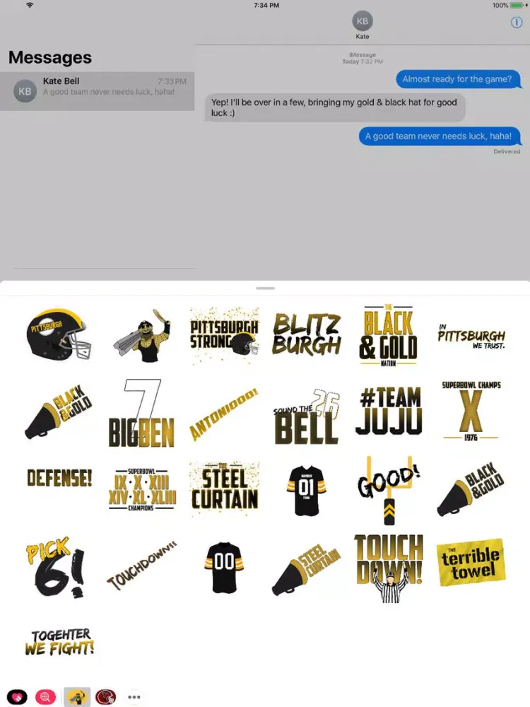 Steel Curtain Sticker Packer iPad  Ekran Görüntüleri