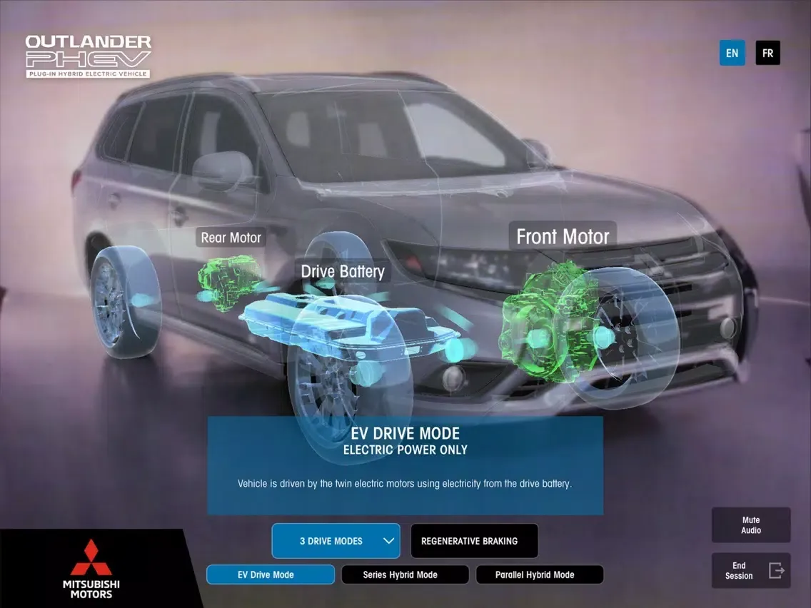 Capturas de tela do Mitsubishi AR Outlander PHEV iPad 