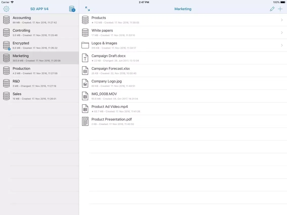 Tangkapan skrin Secure Drive V4 iPad 