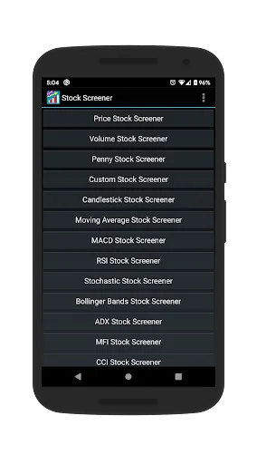 Captures d'écran de Stock Screener