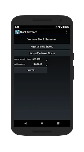Captures d'écran de Stock Screener
