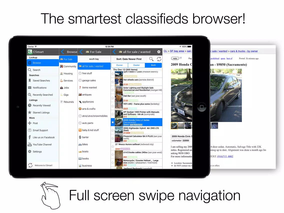 Tangkapan skrin CSmart Classifieds & Feeds iPad 