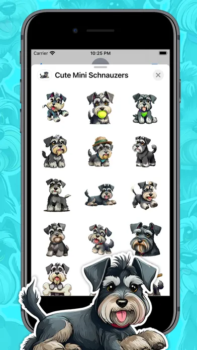 Ảnh chụp màn hình của Cute Schnauzers Stickers