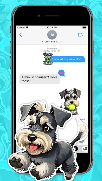 Ảnh chụp màn hình của Cute Schnauzers Stickers