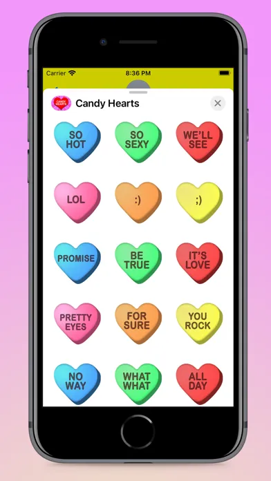 Candy Hearts Fun Stickers スクリーンショット