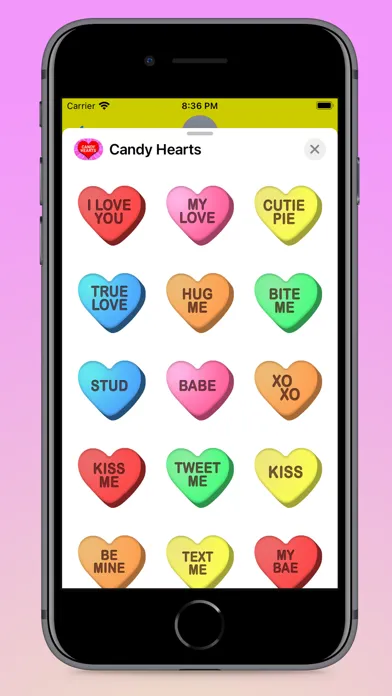 Candy Hearts Fun Stickers スクリーンショット