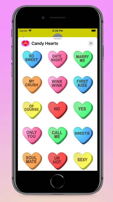 Candy Hearts Fun Stickers スクリーンショット