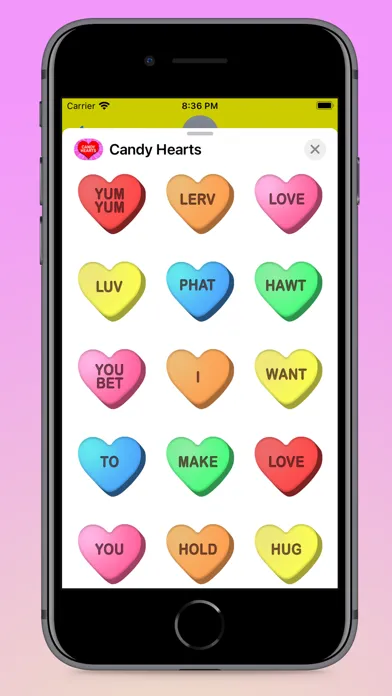 Candy Hearts Fun Stickers スクリーンショット
