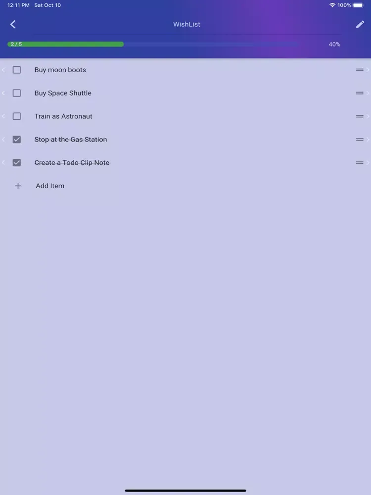 ภาพหน้าจอของ Clip List: Personal Organizer iPad 